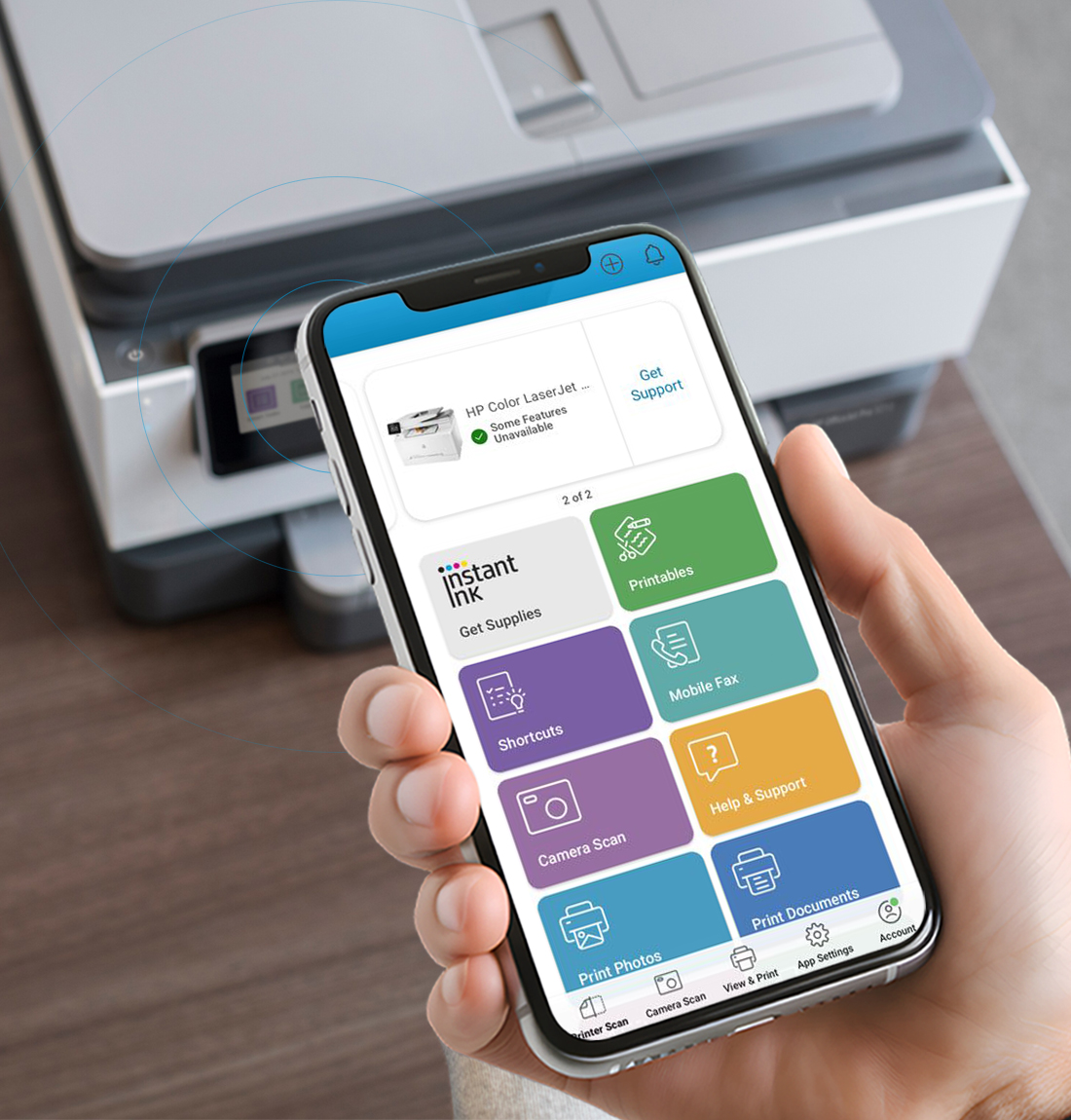 HP printer setup through the HP Smart App