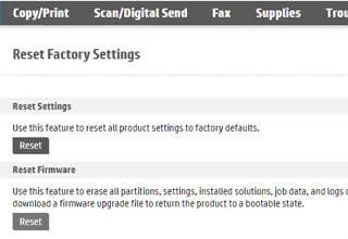 Steps for how to reset HP printer
